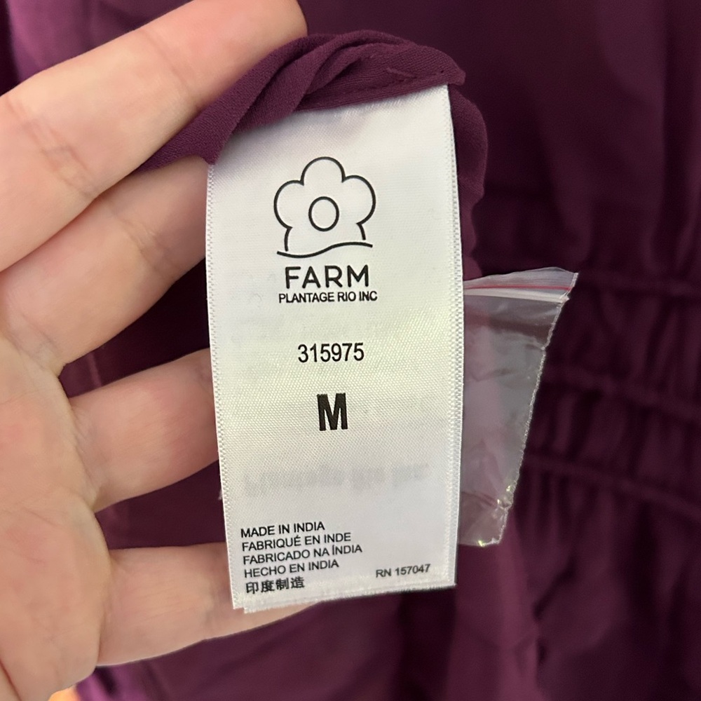 Farm Rio Smocked Burgundy Ruffle Blouse - Picture 6 of 16